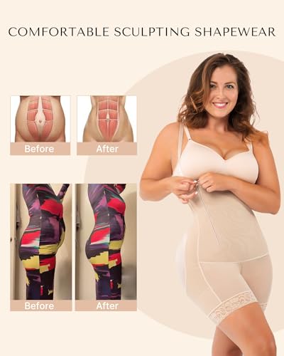 SHAPELLX Tummy Control Shapewear Bodysuit Side Zipper Body Shaper for Women Open Bust Fajas Bodysuit Girdle With Butt Lift - Image 5