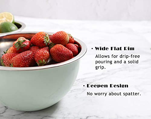 Rorence Stainless Steel Mixing Bowls with Lids: Stackable Colorful Mixing Bowls for Kitchen – Set of 3 include 1.5 Qt, 3 Qt, 5 Qt - Image 4