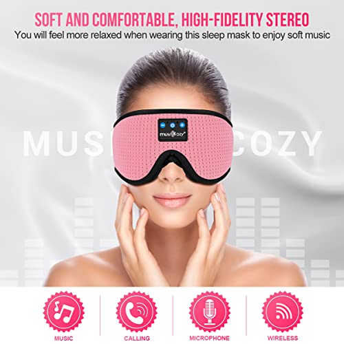 MUSICOZY Sleep Headphones Bluetooth 5.2 Headband Breathable 3D Sleeping Headphones, Wireless Music Eye Mask Earbuds for Side Sleepers Mom Women Cool Tech Gadgets Unique - Image 3