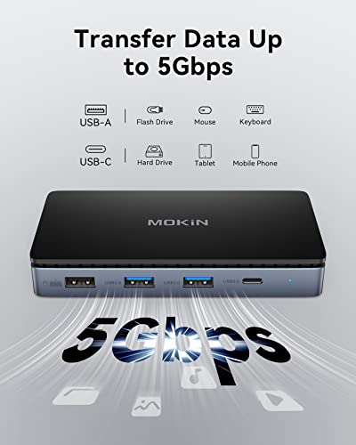 USB C Docking Station Dual HDMI Monitor Adapter,8 in 1 USB C Dock with 4k@60Hz Dual HDMI Display Port,USB C Hub Multiport Adapter,100W PD,3*USB 3.0,Gigabit Ethernet,Compatible for Dell/HP/MacBook,etc - Image 6