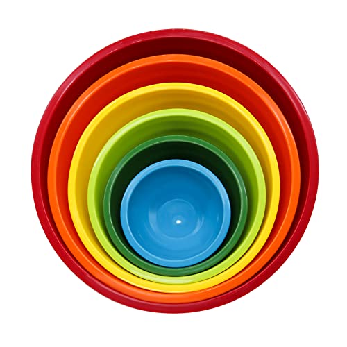 ATRDTO Classic Mixing Bowl Set, BPA Free Plastic, Microwave and Dishwasher Safe,Ideal for Baking, Prepping, Cooking and Serving Food (Set of 6) - Image 5