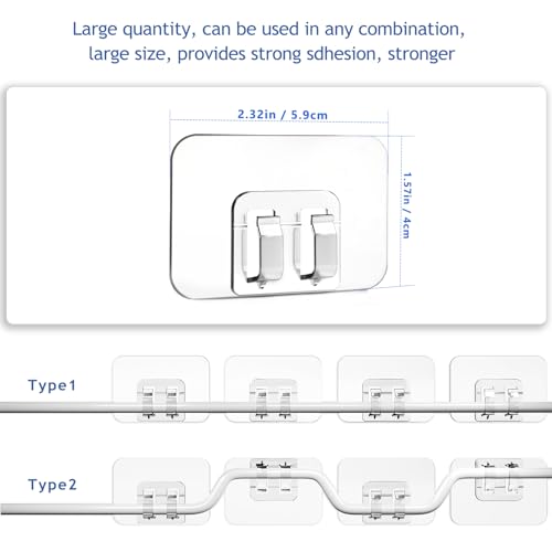 Galetcy Hooks for Outdoor String Lights - 100 Pack with Adhesive Strips - No Damage, No Tools, No Holes, Waterproof and UV-Resistant, Perfect for Christmas and Patio Decor - Image 4