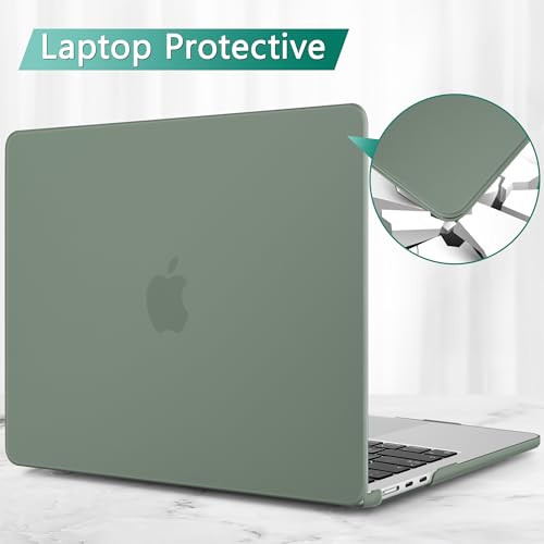 May Chen MacBook Air 15 inch M2 Case A2941 2023 Release, Plastic Hard Shell Case with Keyboard Cover & Screen Protector for MacBook Air 15 M2 Chip & Liquid Retina Display Touch ID - Midnight Green - Image 7