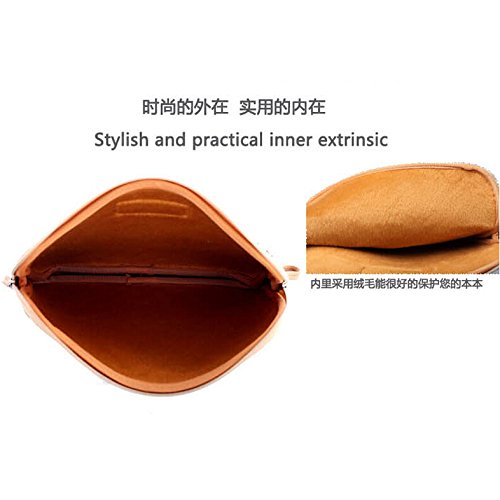 XSKN Canvas Fabric Stylish Leopard's Spots Print Style Laptop Sleeve Computer Protective Carrying Case Bag Cover for iPad/MacBook/Dell/HP/Lenovo etc. (Pink, 15 inch & 2019 New MacBook Pro 16) - Image 6