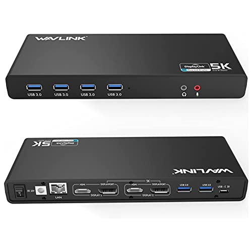 USB C Docking Station Dual Monitor • Dual 4K HDMI & Displayport • DisplayLink Docking Station for MacBook M1/M2 • Dell • Lenovo • HP • Acer • Asus • Gigabit Ethernet • 6 USB 3.0 • Audio