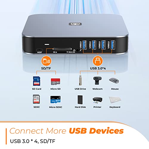 USB C Docking Station Dual Monitor for M1/M2/M3 MacBook Pro/Air, Dell, Lenovo, HP, Surface, 13 in 1 Triple Display Laptop Docking station with 65W Power Adapter, Dual HDMI, VGA, 4 USB 3.0, Ethernet - Image 7