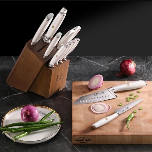 Cangshan L Series German Steel Forged Knife Block Sets (12-Piece 4 Steak Knives, White) - Image 8
