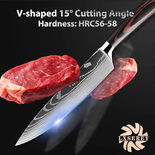 Knife Set with Block for Kitchen - 7Pcs Hand-Forged Kitchen Knife and Magnetic Holder with Ergonomic Handle-Perfect for Novice to Professional Chefs. - Image 7