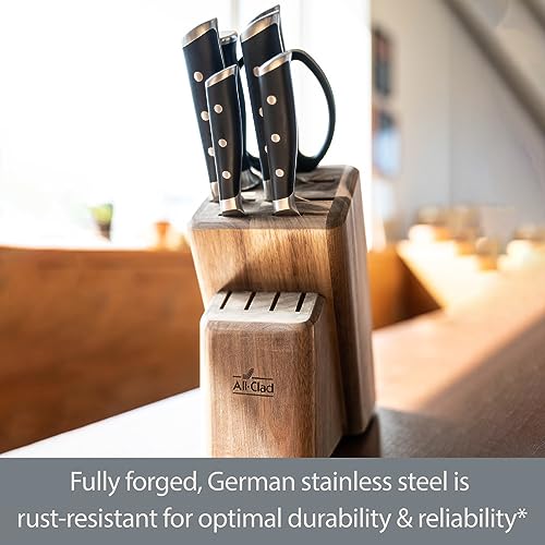 All-Clad Forged Steel Knife Set and Acacia Wood Block 7 Piece Kitchen Knife Set, Knife Block Set, Kitchen Knives - Image 3