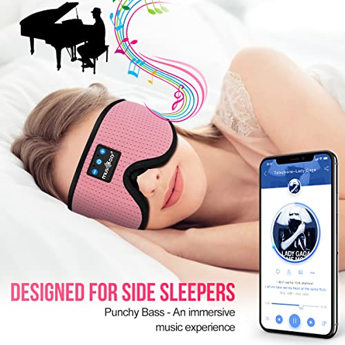 MUSICOZY Sleep Headphones Bluetooth 5.2 Headband Breathable 3D Sleeping Headphones, Wireless Music Eye Mask Earbuds for Side Sleepers Mom Women Cool Tech Gadgets Unique - Image 6