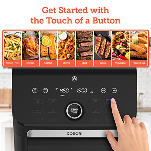 COSORI Air Fryer Oven Combo 7 Qt, Countertop Convection (100℉ to 450℉) with Roast, Toast, Bake, Dehydrate, Warm, 7 Accessories and 100 Recipes, Max XL Large for Family Size, Stainless Steel, 1800W - Image 5