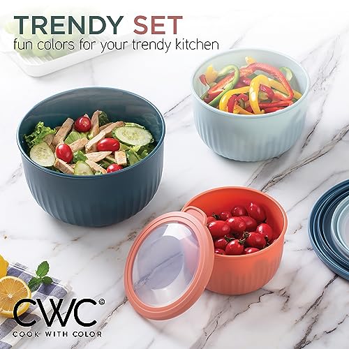 COOK WITH COLOR Prep Bowls with Lids- Deep Mixing Bowls Nesting Plastic Small Mixing Bowl Set with Lids (Multi) - Image 5
