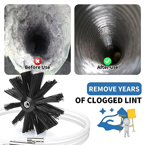 Sealegend 30 Feet Dryer Vent Cleaner Kit All-Round Dryer Vent Cleaning Kit Lint Remover Contains Flexible Rods and a Synthetic Brush Head - Image 5