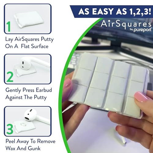 AirSquares Earbud Cleaning Putty - The Original - AirPod Cleaner Kit • Remove Wax, Dirt & Gunk from The Speaker Grille & Other Surfaces of AirPods, Earbuds & Tech Devices • 24-Pack - Image 5