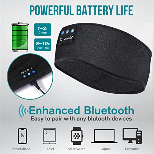 LC-dolida Sleep Headphones Bluetooth Headband • Wireless Sleeping Headphones • IPX6 Waterproof • Sport Bluetooth Headband • for Birthday, Thanksgiving Day, Christmas, Valentine's Day Gifts - Image 8