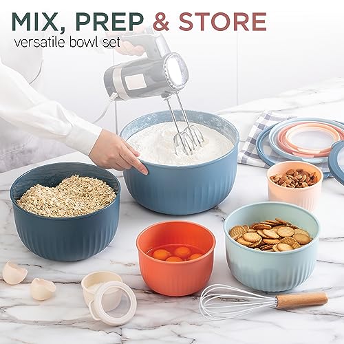 COOK WITH COLOR Prep Bowls with Lids- Deep Mixing Bowls Nesting Plastic Small Mixing Bowl Set with Lids (Multi) - Image 3