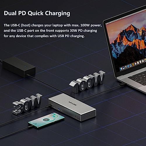 USB C Universal Dock 4K@60Hz Quad Display, 4 Monitor Docking Station with 100W Host Charging, 4X HDMI, 4X DP, Compatible for Thunderbolt 3/4, Windows, Mac (2.5G Ethernet, USB-C, USB-A, SD/TF, Audio) - Image 5