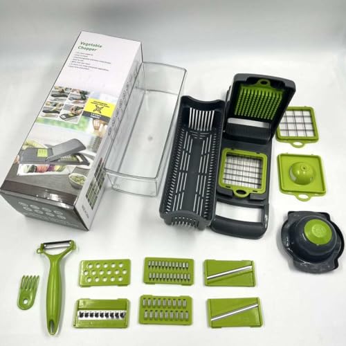 Vegetable Chopper 16 in 1, Multifunctional Food Chopper Chopper, Vegetable Slicer, Pro Onion Chopper, Kitchen Vegetable Slicer Dicer Cutter, Veggie Chopper, Carrot and Garlic Chopper With Container - Image 8
