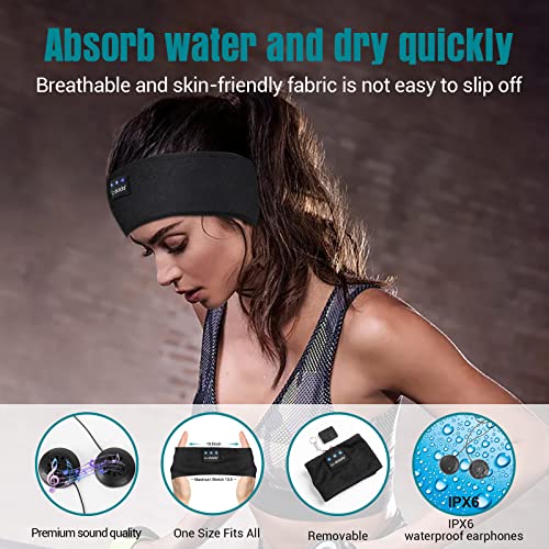 LC-dolida Sleep Headphones Bluetooth Headband • Wireless Sleeping Headphones • IPX6 Waterproof • Sport Bluetooth Headband • for Birthday, Thanksgiving Day, Christmas, Valentine's Day Gifts - Image 5