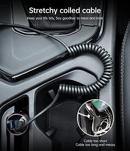 2Pack 3ft Coiled USB C to A Charging Cable for Samsung Galaxy, Note, and Other USB C Devices - Fast Charging Car Cord - Image 6