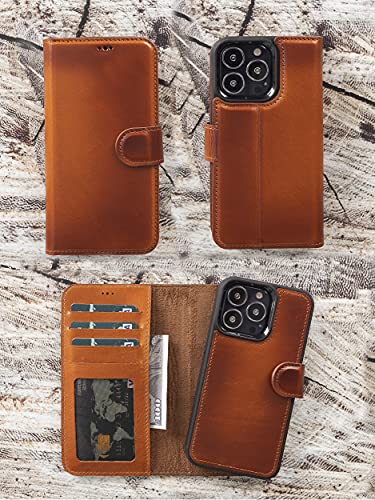 VENOULT Wallet Case for iPhone 15 Pro MAX/for Samsung Galaxy S24 Ultra, Detachable, Genuine Leather, for Man or Women, 4 Card Holder, RFID/ 15 Pro / 14 Pro MAX / 13 Pro / 12 Pro MAX and All Others - Image 4