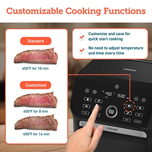 COSORI Air Fryer Oven Combo 7 Qt, Countertop Convection (100℉ to 450℉) with Roast, Toast, Bake, Dehydrate, Warm, 7 Accessories and 100 Recipes, Max XL Large for Family Size, Stainless Steel, 1800W - Image 6