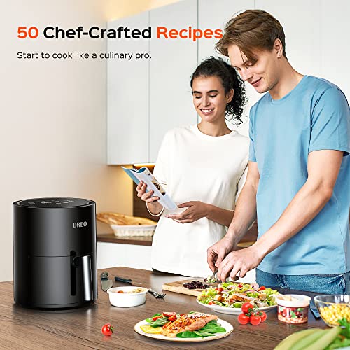 Dreo Air Fryer - 100℉ to 450℉, 4 Quart Hot Oven Cooker with 50 Recipes, 9 Cooking Functions on Easy Touch Screen, Preheat, Shake Reminder, 9-in-1 Digital Airfryer, Black, 4L (DR-KAF002) - Image 6