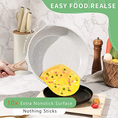 KOLEX Nonstick Cookware Sets,12-Piece Kitchenware Pots and Pans Set Granite Coating,Includes Frying Pans,Deep Frying pans,Stockpots And Cooking Tools,Suitable For All Stove,100% PFOA Free,Turquoise. - Image 5