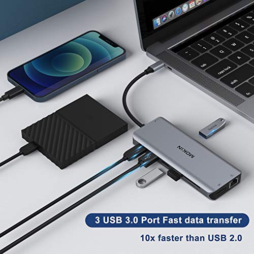 USB C Docking Station Dual Monitors 13 in 1 Triple Display USB C Hub for Windows with Dual HDMI 4K, DP, PD Charger, Gigabit Ethernet, 5 USB Ports, SD/TF Card Reader, Mic/Audio for Lenovo HP Dell XPS - Image 7