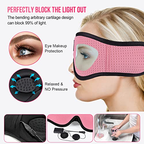 MUSICOZY Sleep Headphones Bluetooth 5.2 Headband Breathable 3D Sleeping Headphones, Wireless Music Eye Mask Earbuds for Side Sleepers Mom Women Cool Tech Gadgets Unique - Image 7