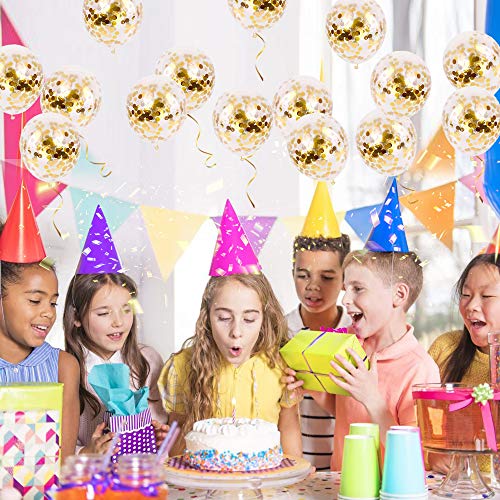 50pcs Gold Confetti Latex Balloons, 12 inch Gold Balloons with Golden Paper Dots for Graduation Wedding Birthday Baby Shower Party Decorations - Image 6