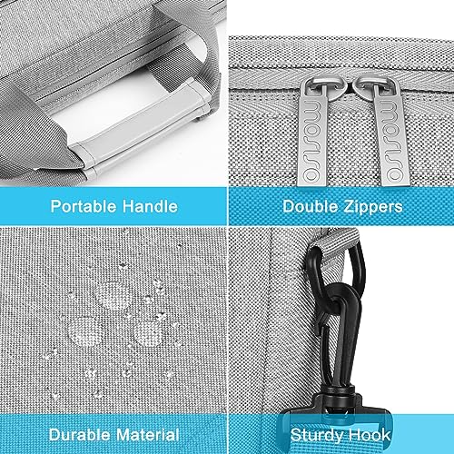 MOSISO Laptop Shoulder Messenger Bag Compatible with MacBook Air 15 inch M2 A2941 2023/Pro 16 2023-2019, 15-15.6 inch Notebook with 2 Raised&1 Flapover&1 Horizontal Pocket&Handle&Belt, Gray - Image 5