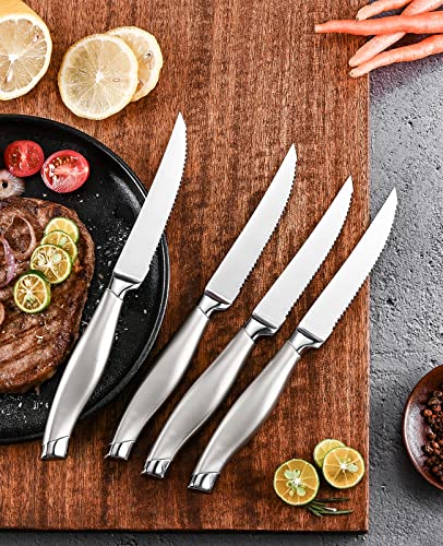 Emojoy Knife Set with Block, 15 Pieces Kitchen Knife Set with Built-in Sharpener, German Stainless Steel Sharp Chef Knife Set with Hollow Handle, Dishwasher Safe and Rust Proof - Image 7