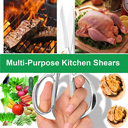 KISTARCH Kitchen Scissors 7.5inches Purpose Shears, Easy Clean Stainless Steel Kitchen Scissors with Zinc Alloy Handle-Heavy Duty Kitchen Shears for Chicken, Meat, Food, Vegetables，BBQ etc. (Silver)… - Image 6