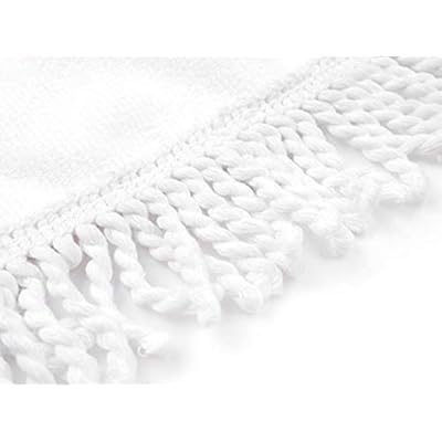 AOYEGO Geometric Pattern Beach Towel Retro Orbits Orange Green Circle Round Artistic Beach Towel Twisted Rope Fringe Stitching 63 Inch in Diameter Soft Polyester-Microfiber 310wQnIirRL. SS400