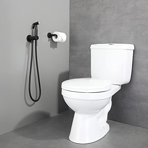 Black Handheld Bidet Sprayer for Toilet Warm Water, WiPPhs Stainless Steel Bidet Hand Held Sprayer with Brass Hot and Cold Mixing Valve, WI9138BK - Image 4