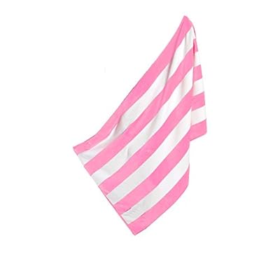 BY LORA Terry Cotton Cabana Beach Towel Pool Cover Up Towel, Pink/White, 2 Pack 31PudpAj4DL. SS400