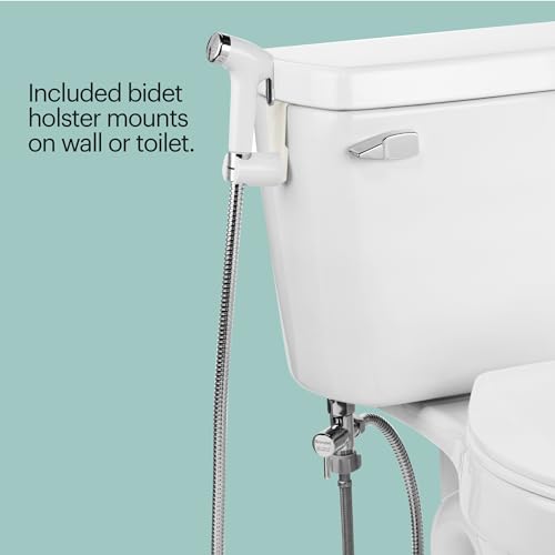 Brondell PS-91W PureSpa Essential Handheld Bidet Sprayer for Toilets, Includes Spiral Metal Hose and Holster, Ambient Temperature, White - Image 5