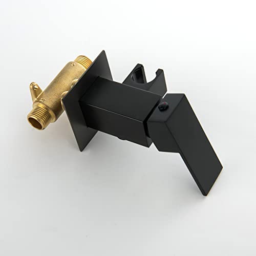 Gaosin Handheld Bidet Sprayer Warm Water, Square Bidet Hand Held Sprayer Shattaf Matte Black Bathroom Attachment for Toilet with Concealed Brass Hot and Cold Mixing Valve - Image 5