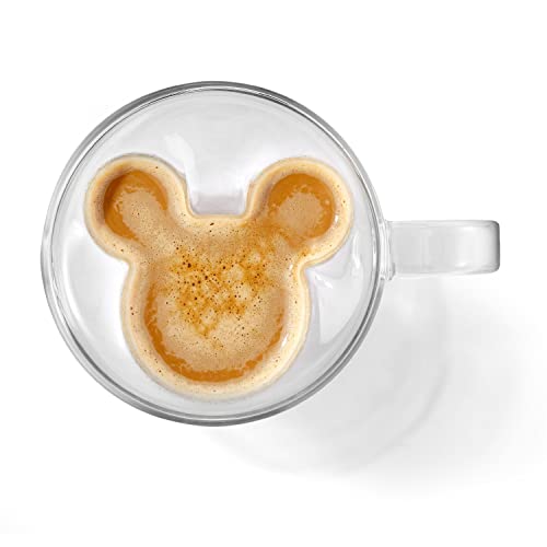 JoyJolt Disney Mickey Mouse 3D Coffee Cups 10oz. Glass Cups Set of 2 Insulated Double Wall Glass Coffee Cups with 3D Design. Insulated Coffee Cup Set. Unique Coffee Mugs, Espresso, and Disney Cups - Image 7