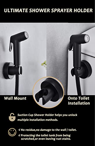 Handheld Bidet Sprayer for Toilet Kit (Black) - 4-Mode Shattaf Bidet Sprayer with Bidet Hose, Adjustable Water Pressure Cloth Diaper Sprayer,Toilet Bidet Attachment Sprayer for Personal Hygiene - Image 6