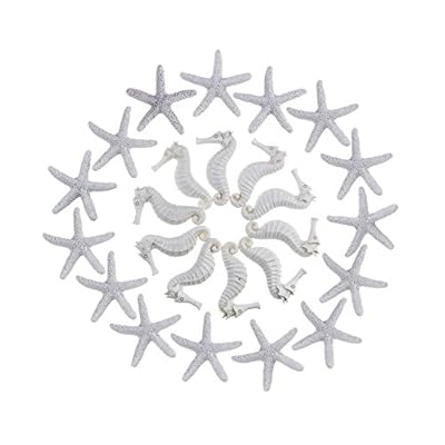 Goodma Resin Pencil Finger Seashells for Crafts, 15 Pieces Starfish and 10 Pieces Seahorse Set for Home Wedding Decor 414FswvfwFL. SS400