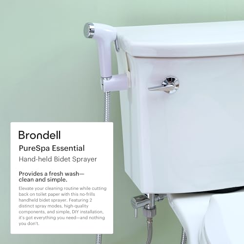 Brondell PS-91W PureSpa Essential Handheld Bidet Sprayer for Toilets, Includes Spiral Metal Hose and Holster, Ambient Temperature, White - Image 3
