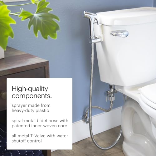 Brondell PS-91W PureSpa Essential Handheld Bidet Sprayer for Toilets, Includes Spiral Metal Hose and Holster, Ambient Temperature, White - Image 7