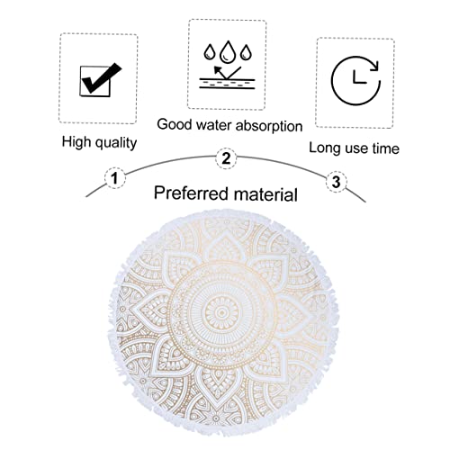 LIFKOME-Mandala-Round-Beach-Towel-Bath-Towel-Oversized-Towels-Beach-Tapestry-Table-Cover-Baby-Bath-Towels-Quick-Dry-Beach-Towels-Pool-Mat-Picnic-Blanket-Tassel-White-Travel-Fiber 41HndpUAQeL