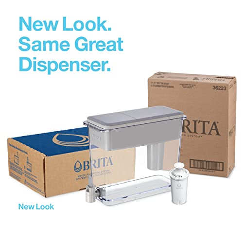 Brita Extra Large 27 Cup Filtered Water Dispenser with 1 Standard Filter, Made Without BPA, Grey (Package May Vary) & 35557 Replacement Filters for Pitchers and Dispensers, 6 Count, White - Image 4