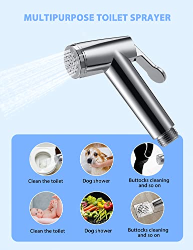 Ultra Light Bidet Toilet Sprayer Head Rustless Handheld Bidet Sprayer Cloth Bathroom Diaper Sprayer for Kitchen and Toilet-Adjustable Water Pressure Control for Feminine Wash (1PCS) - Image 4