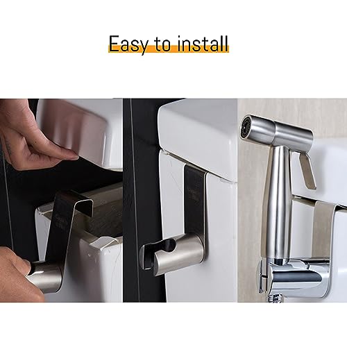 AWOCAN Bidet Sprayer Holder Bracket Toilet Portable Bathroom Attachment Hanging for Holding Handheld Shower Wand, Diaper Sprayer (A-Hook) - Image 4