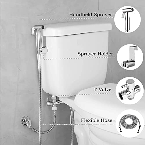Bidet Sprayer for Toilet,Handheld Bidet Spraye,Cloth Diaper Sprayer Water Kit,Bathroom Hand Held Bidet Shower for Self Cleaning,Stainless Steel and Easy to Install - Image 6