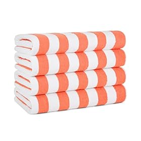 Arkwright Oversized California Beach Towels - (Pack of 4) Absorbent, Quick Drying, Ringspun Cotton Pool Towel, Perfect for Hotel, Spa Hot Tub, and Bath, 30 x 70 in, Coral 41hXwmAUQnL. SS280